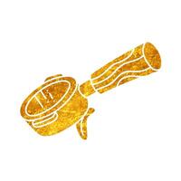Coffee machine portafilter drawing in realistic gold color style vector