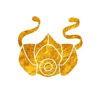 Respirator drawing in realistic gold color style vector