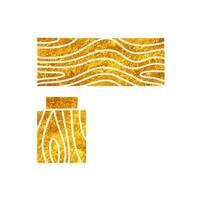 Corner wood joint using dado drawing in realistic gold color style vector