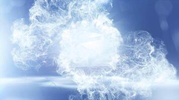 Particle Explosion On Gradient Blue Technological Background video