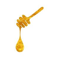Honey drawing in realistic gold color vector