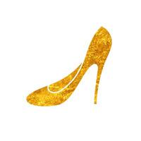 Stiletto drawing in realistic gold color style vector