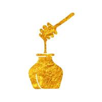 Honey drawing in realistic gold color style vector