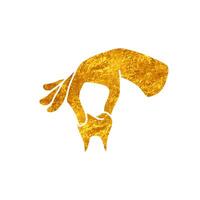 Dentist tooth pliers drawing in realistic gold color style vector