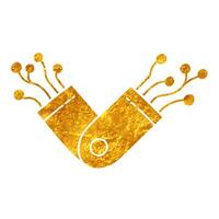 elbow robot drawing in realistic gold color style vector