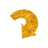 turn arrow drawing in realistic gold color style vector