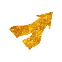 unifying arrow drawing in realistic gold style vector