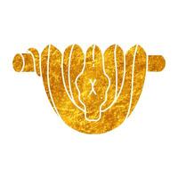 Green tree python drawing in realistic gold color style vector