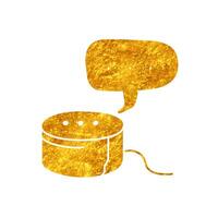 Ai device virtual assistant drawing in realistic gold color style vector