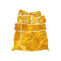 Identity harvest drawing in realistic gold color style vector