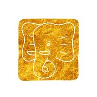 drawing in realistic gold color style elephant head vector