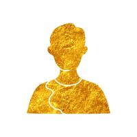 Man drawing in realistic gold color style vector