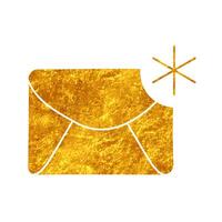 New email drawing in realistic gold color style vector