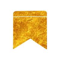 Bookmark ribbon drawing in realistic gold color style vector