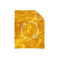Sync document drawing in realistic gold color style vector