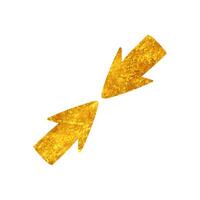 Colliding cursors drawing in realistic gold color style vector