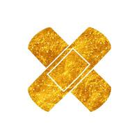 Bandage strip drawing in realistic gold color style vector