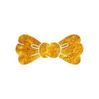 Bow tie drawing in realistic gold color style vector