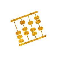Abacus drawing in realistic gold color style vector