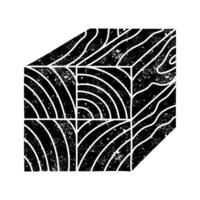 Wood post stacked marking black hand drawn icon in grunge look vector
