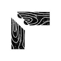 Corner wood joint using biscuit black hand drawn icon in grunge look vector