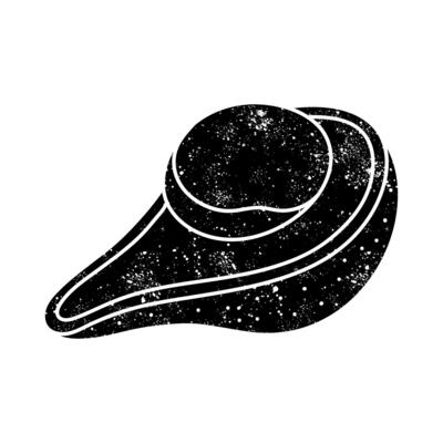 Avocado black hand drawn icon in grunge look