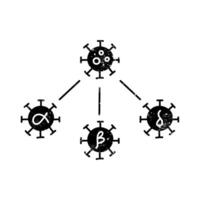 Virus mutation concept black hand drawn icon in grunge look vector