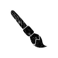 Painting brush black hand drawn icon in grunge look vector