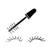 cosmetic make up eyelash black hand drawn icon in halftone texture with curler vector