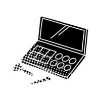 Travel make up kit black hand drawn icon in halftone texture style vector