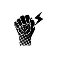 hand holding coin black hand drawn icon in halftone texture vector