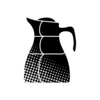 Drinking serving jug black hand drawn icon in halftone texture style vector