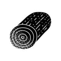Single wood log black hand drawn icon in halftone texture style vector