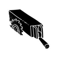 Table saw and fence black hand drawn icon in halftone texture style vector
