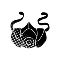 Respirator black hand drawn icon in halftone texture style vector