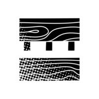 Wood pieces joint using dowels black hand drawn icon in halftone texture style vector