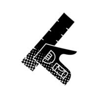 woodworking tool adjustable measure ruler black hand drawn icon in halftone texture vector
