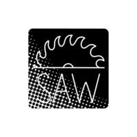 woodworking table saw black hand drawn icon in halftone texture vector