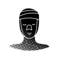 Women beauty face plastic surgery face and noose augmentation black hand drawn icon in halftone texture style vector