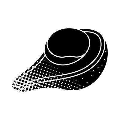 Avocado black hand drawn icon in halftone texture style