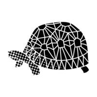 Astrochelys Radiata tortoise black hand drawn icon in halftone texture style vector