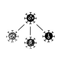 Virus mutation concept black hand drawn icon in halftone texture style vector