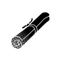 Parchment roll black hand drawn icon in halftone texture style vector