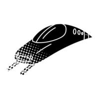 bullet train black hand drawn icon in halftone texture vector