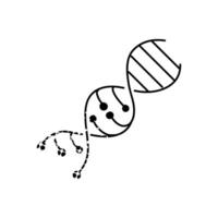 artificially modified dna strains black hand drawn icon in halftone texture vector
