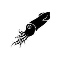 squid black hand drawn icon in halftone texture vector
