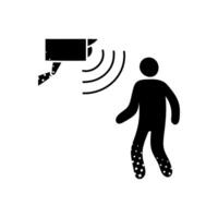 motion sensor black hand drawn icon in halftone texture outdoor vector