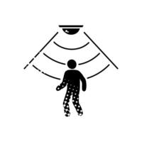 motion sensor black hand drawn icon in halftone texture ceiling vector