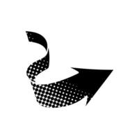wayfinding color arrow in parking lot black hand drawn icon in halftone texture vector