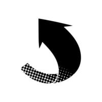 navigation arrow decal for maps black hand drawn icon in halftone texture vector